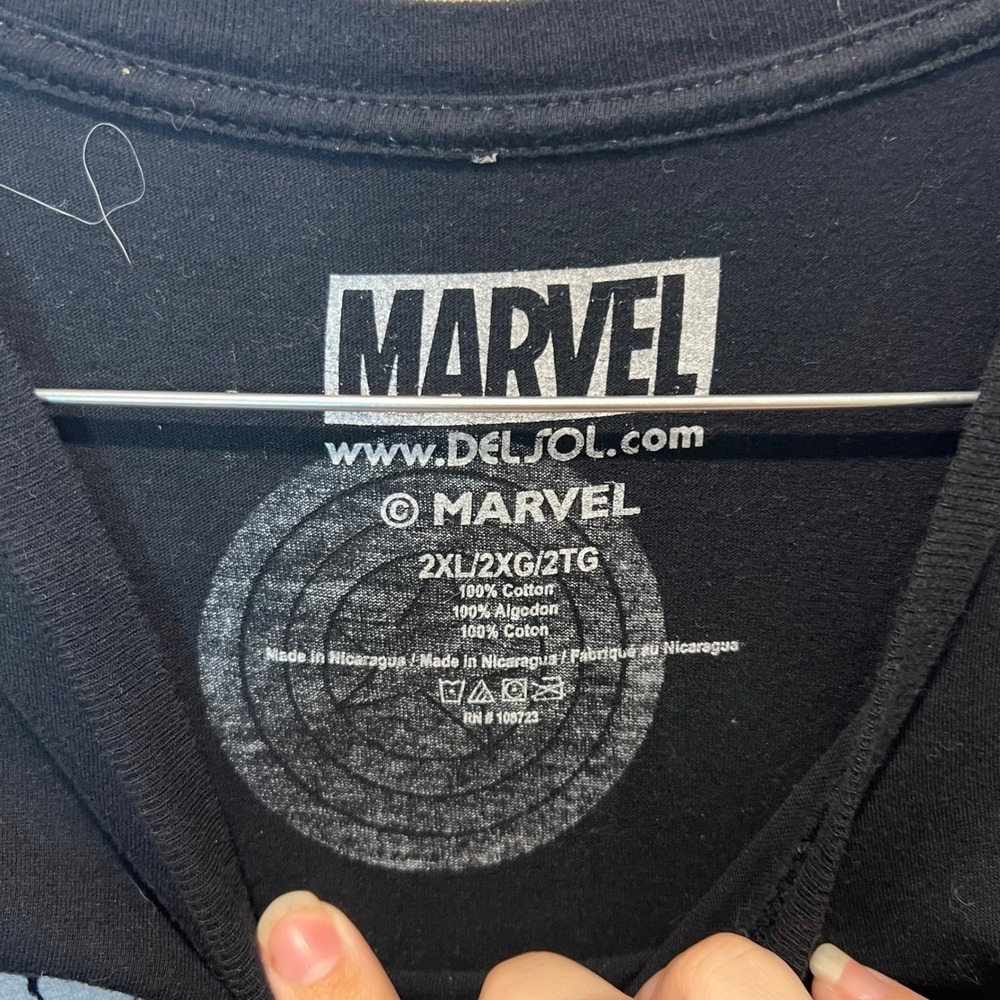 Marvel Mens T-Shirt Captain America Color Changing Black 2XL - Picture 2 of 6